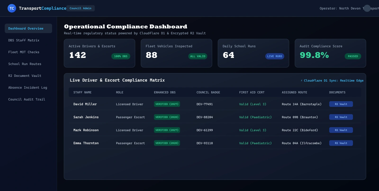 Case Study: Architecting an Enterprise Transport & DBS Compliance Portal